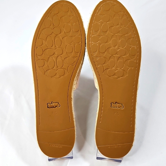 Coach Women's Cream Slide Sandals Espadrilles Wedges Size 8.5 - Picture 6 of 9